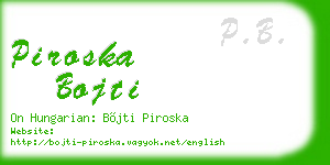 piroska bojti business card