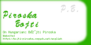 piroska bojti business card